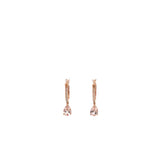 14k Rose Gold 1.20ct Pear Shape Morganite and .15ct G VS2 Round  Drop Earrings